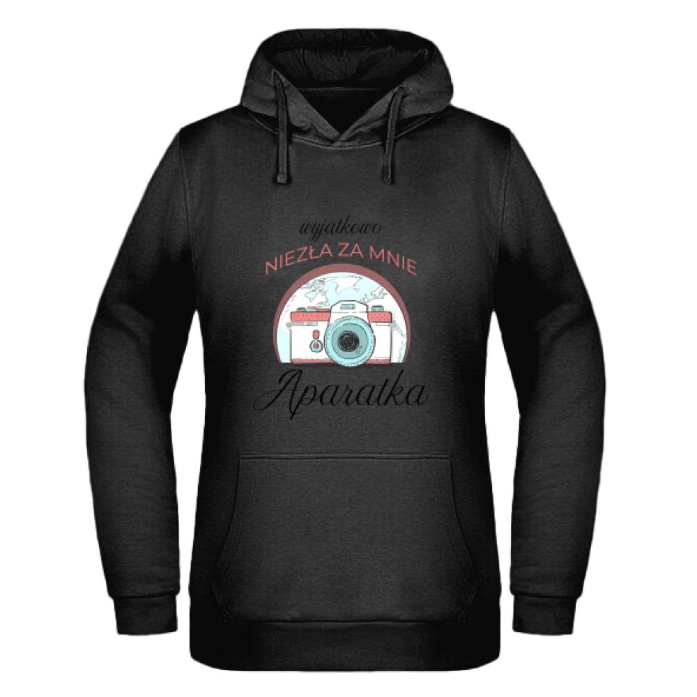 Niezła ze mnie Aparatka bluza damska z kapturem kolor czarnyy