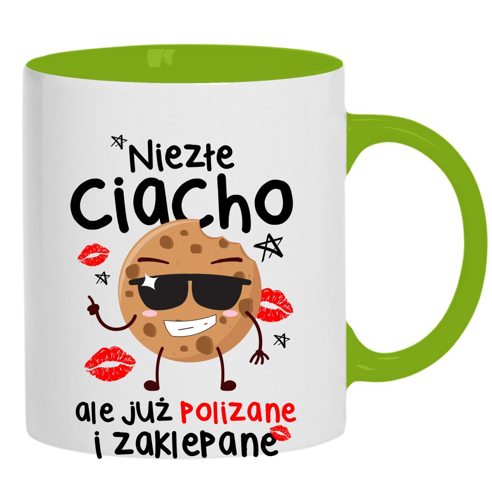 Niezłe ciacho, ale już polizane i zaklepane kubek ucho kolor kolor zielony