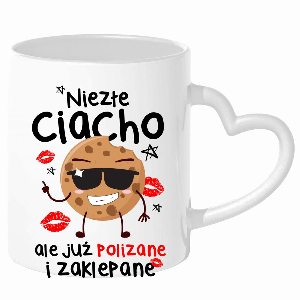 Niezłe ciacho, ale już polizane i zaklepane kubek uchwyt serce kolor biały