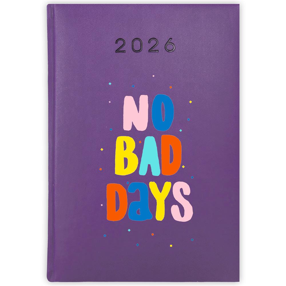 No bad days kalendarz książkowy a5 2026 kolor fioletowy