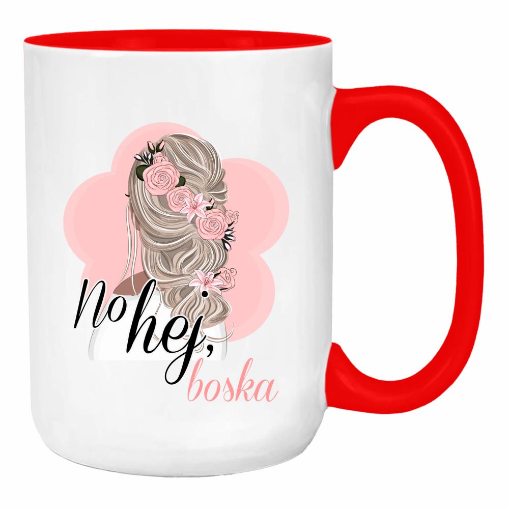 No hej boska duży kubek ucho kolor kolor red