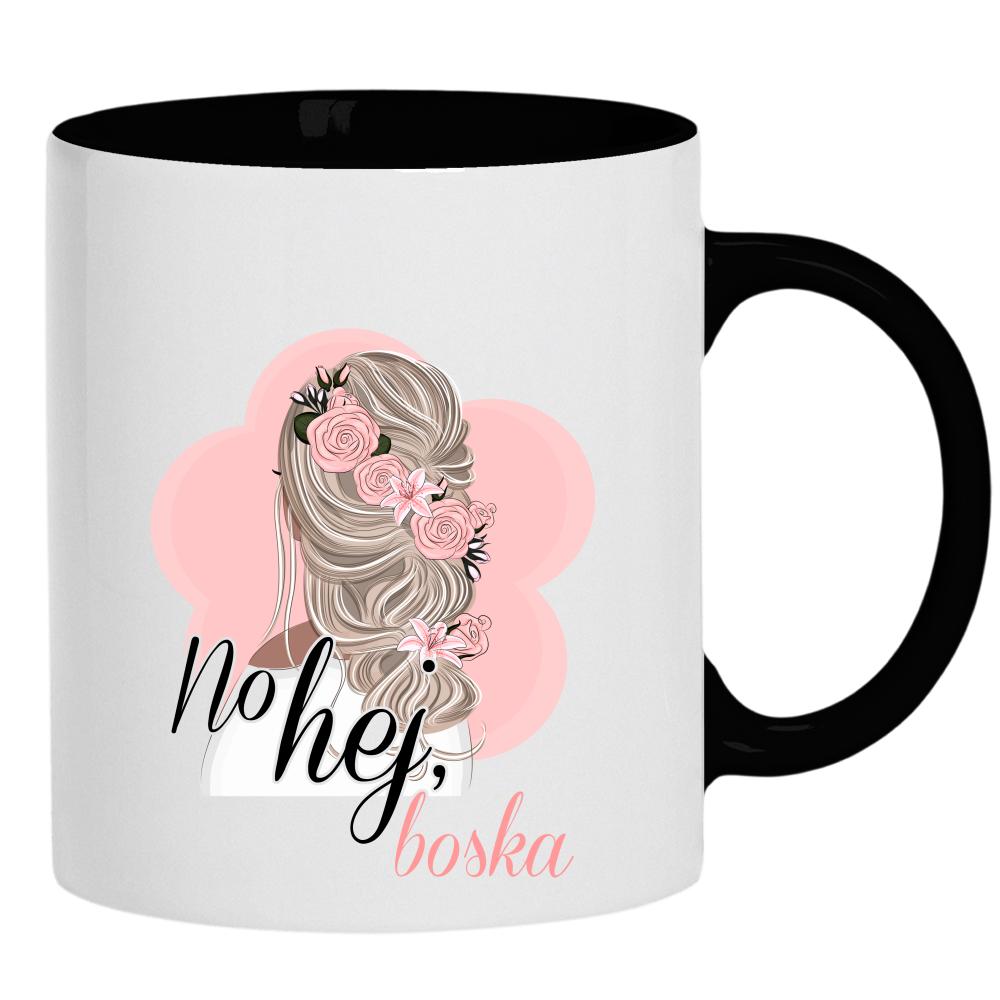 No hej boska kubek ucho kolor kolor czarnyy