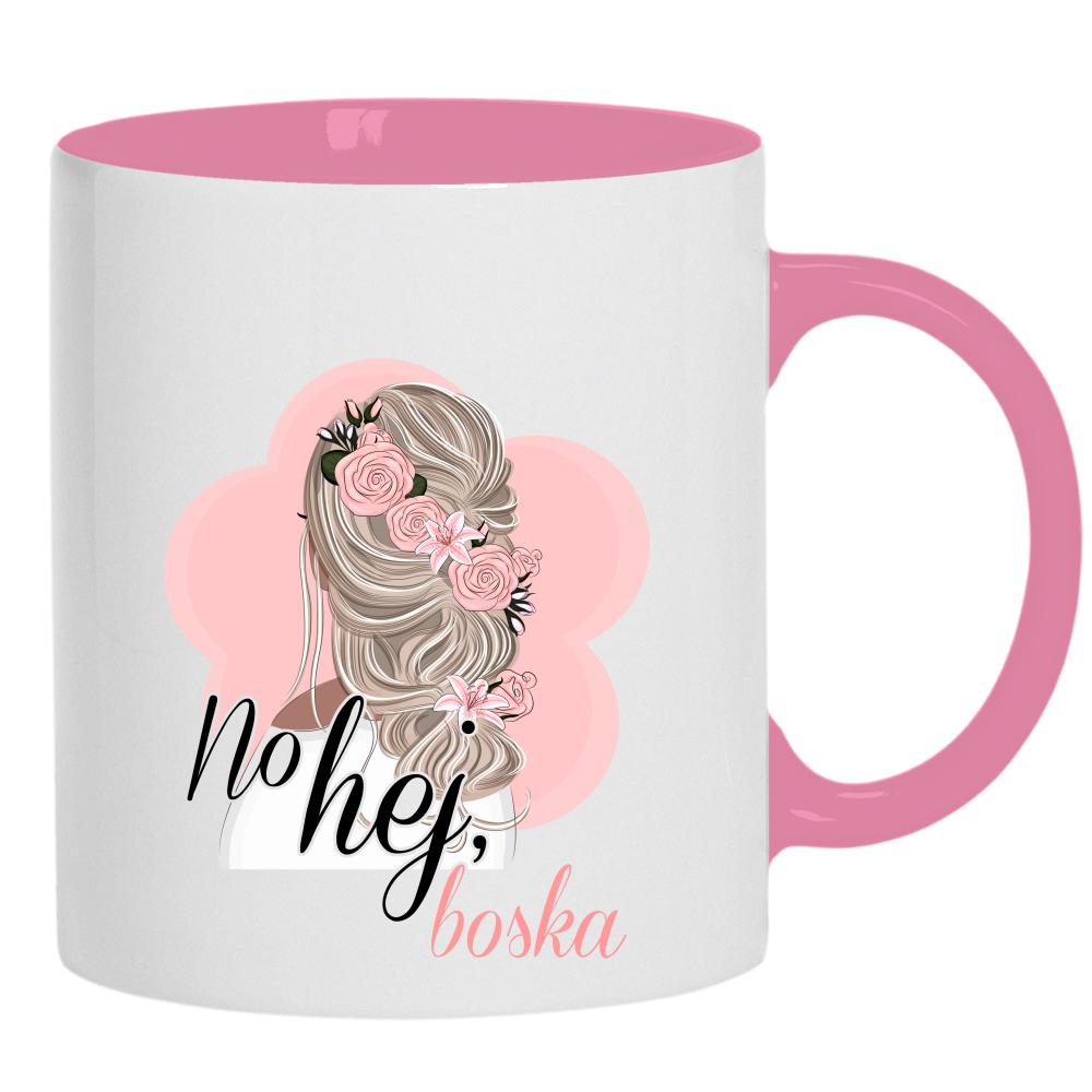 No hej boska kubek ucho kolor kolor różowy