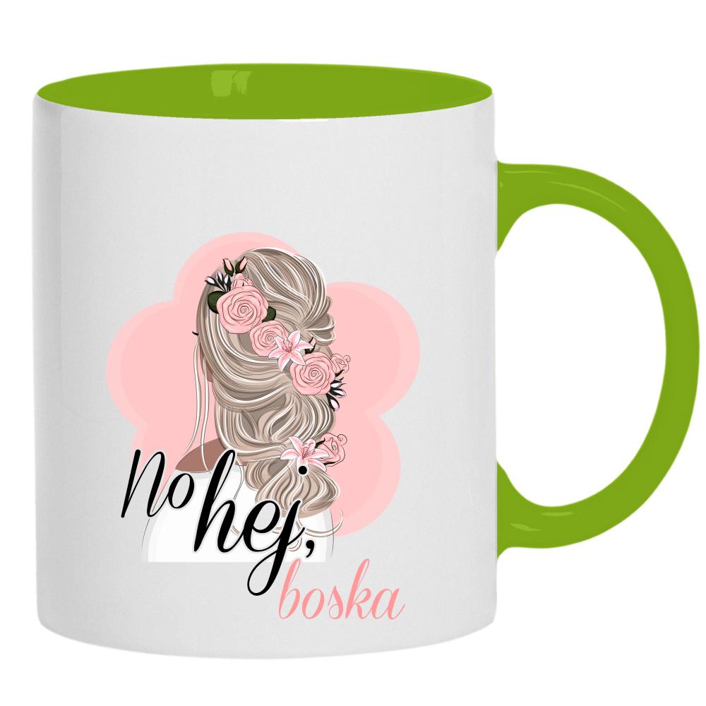 No hej boska kubek ucho kolor kolor zielony