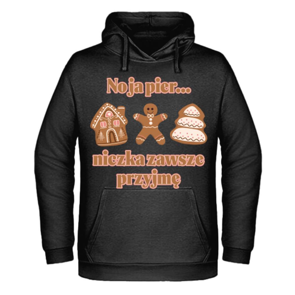 No ja pier… niczka zawsze przyjmę bluza męska z kapturem kolor biały