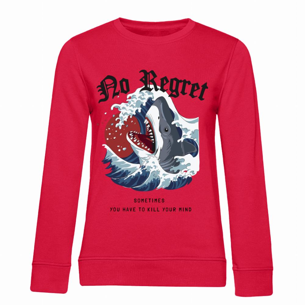 No Regret bluza damska bez kaptura kolor czerwony