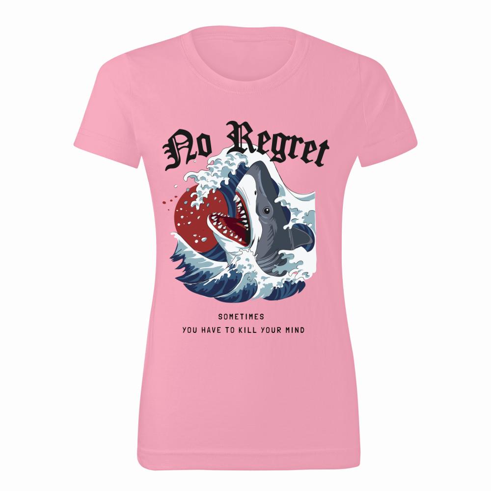 No Regret koszulka damska kolor koszulka różowa