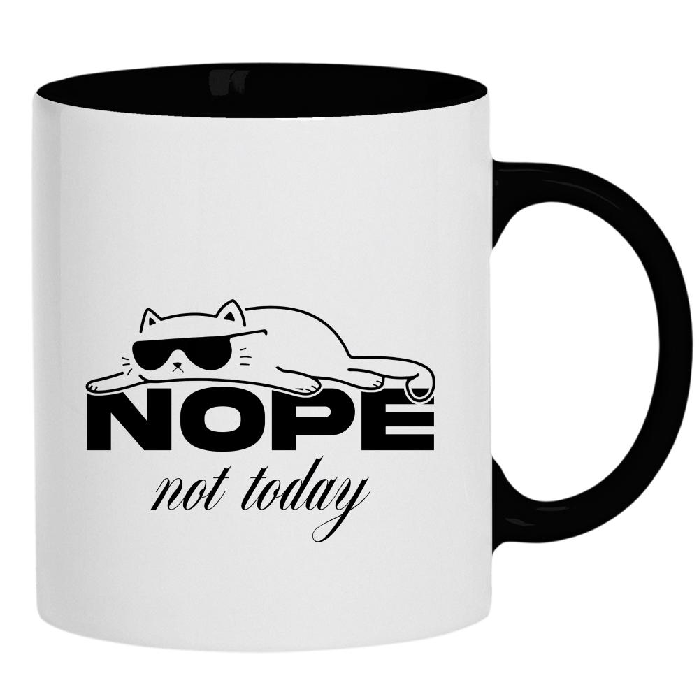 NOPE not today kubek ucho kolor kolor czarnyy