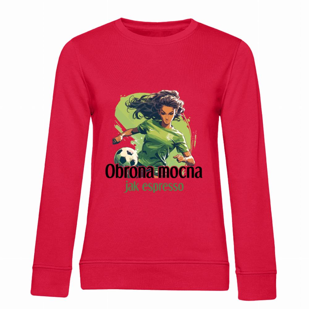 Obrona mocna jak espresso bluza damska bez kaptura kolor czerwony