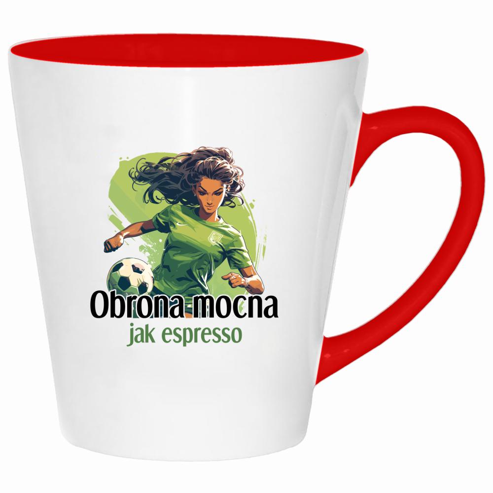 Obrona mocna jak espresso kubek latte kolor czerwony latte