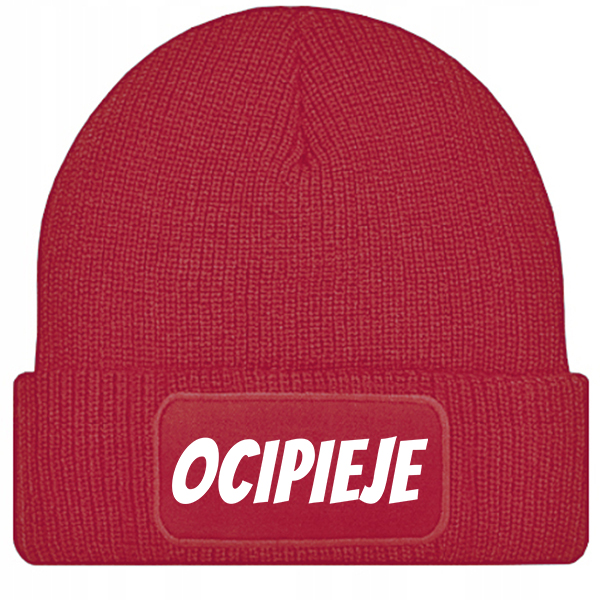 Oci#ieje czapka zimowa kolor czerwony
