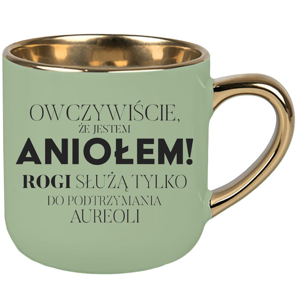 Oczywiście że jestem aniołem rogi służą do kubek elegant duży kolor zielony 2