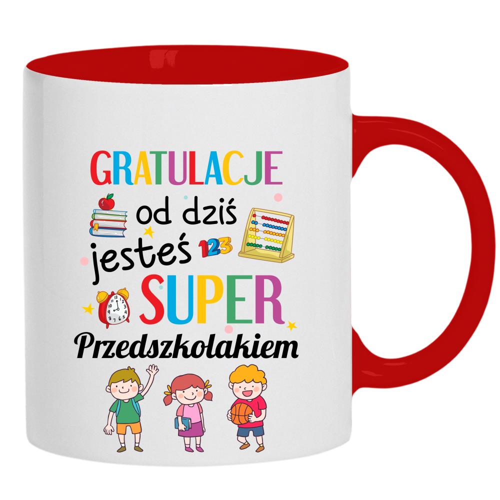 Od dziś jesteś super pierwszoklasistą kubek ucho kolor