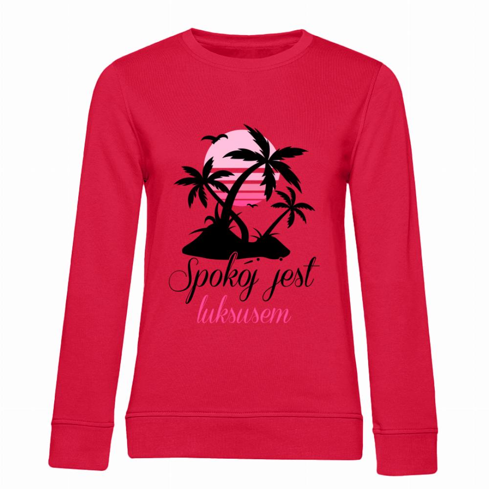 Oddycham luksusem bluza damska bez kaptura kolor czerwony