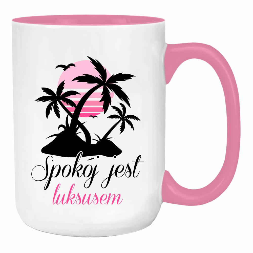 Oddycham luksusem duży kubek ucho kolor kolor różowy