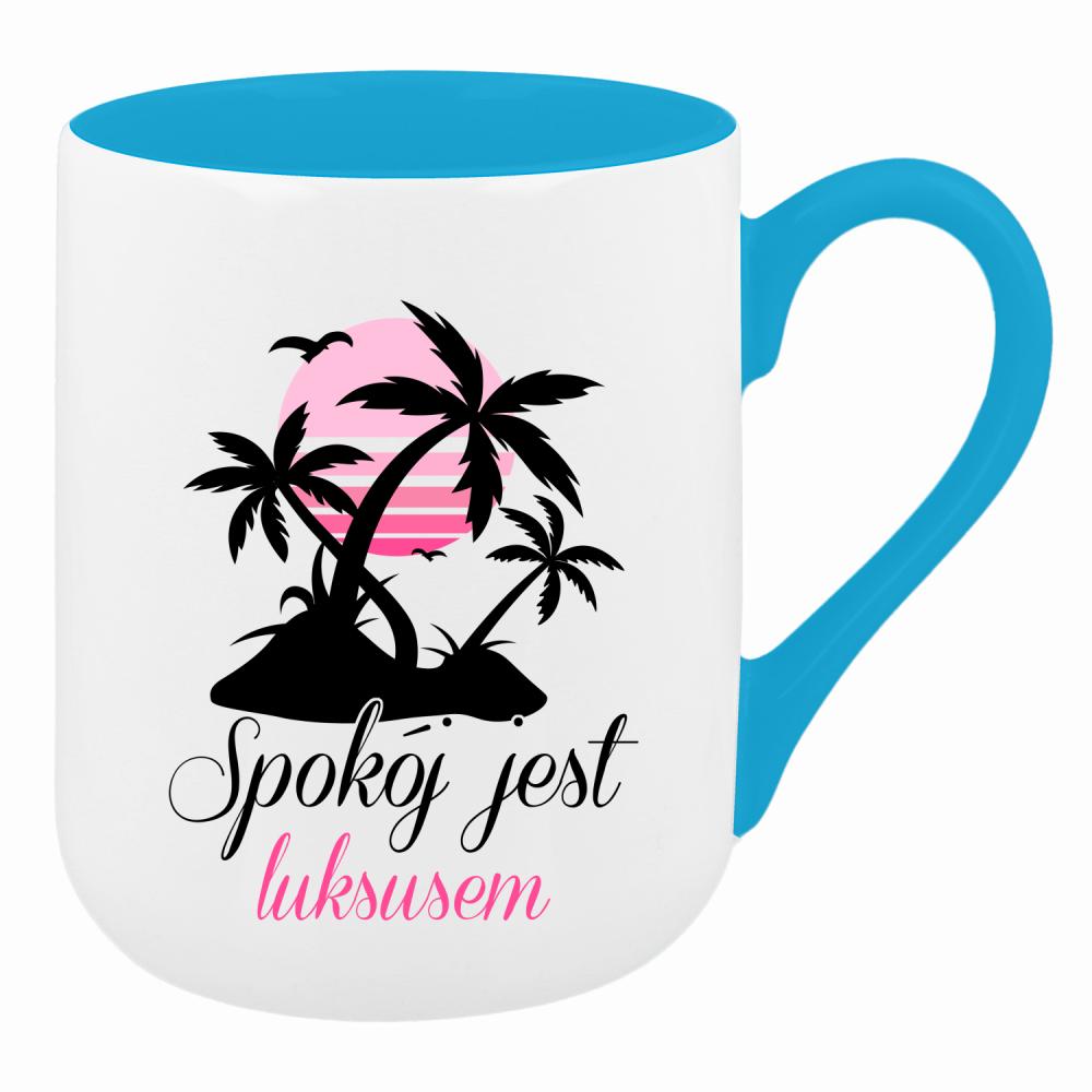 Oddycham luksusem kubek coffee kolor turkusowy