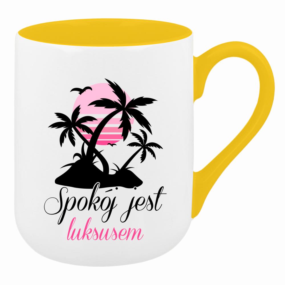 Oddycham luksusem kubek coffee kolor żółty