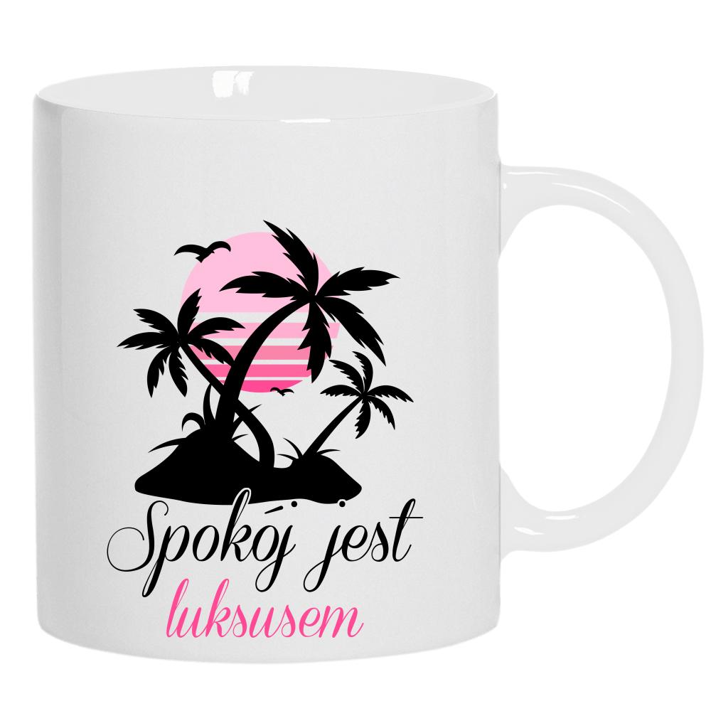 Oddycham luksusem kubek ucho kolor kolor biały