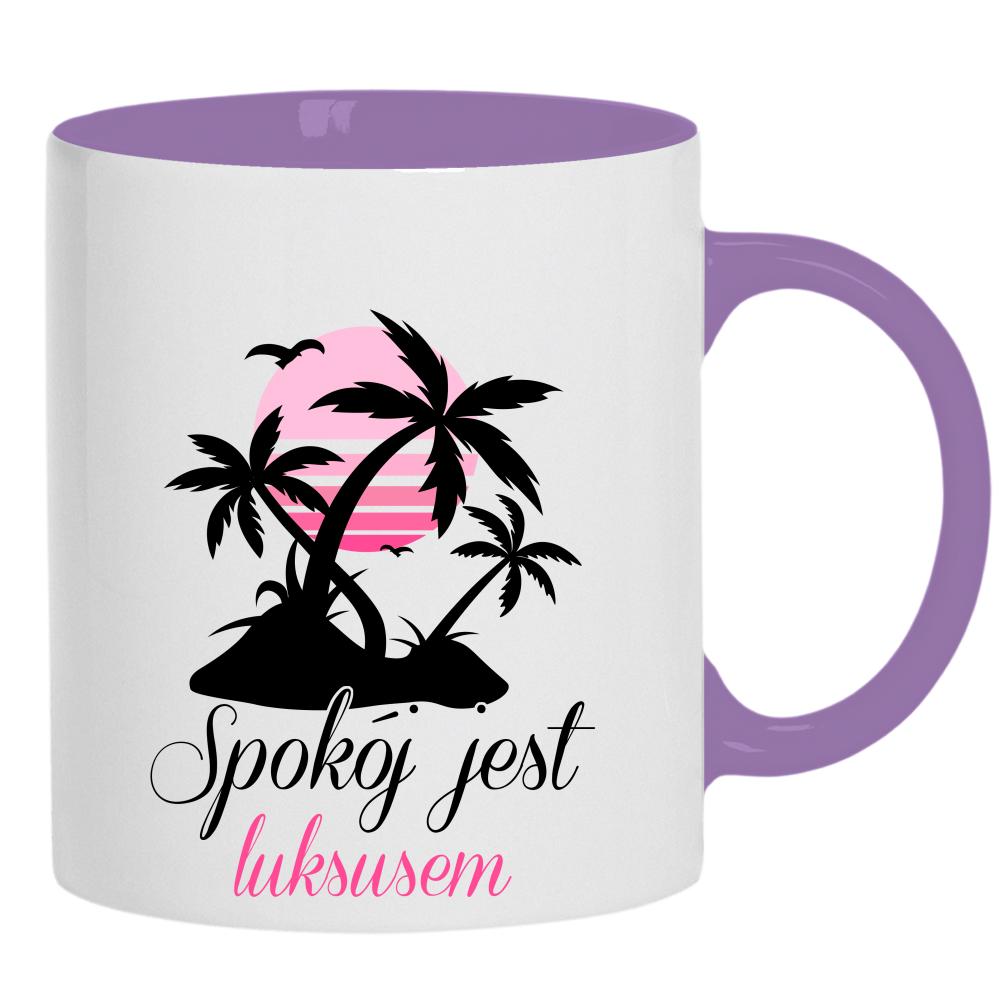 Oddycham luksusem kubek ucho kolor kolor jasnofioletowy