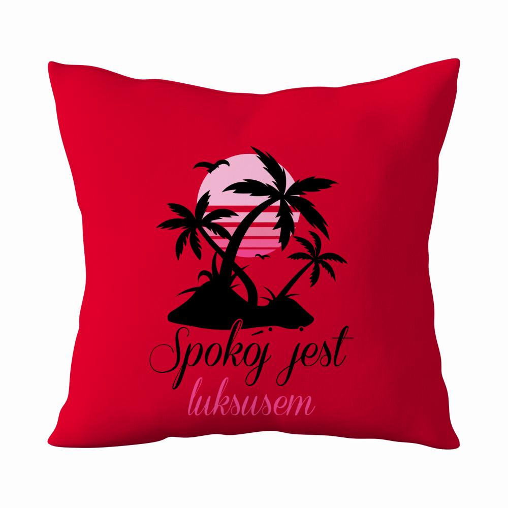 Oddycham luksusem poduszka kolor czerwony