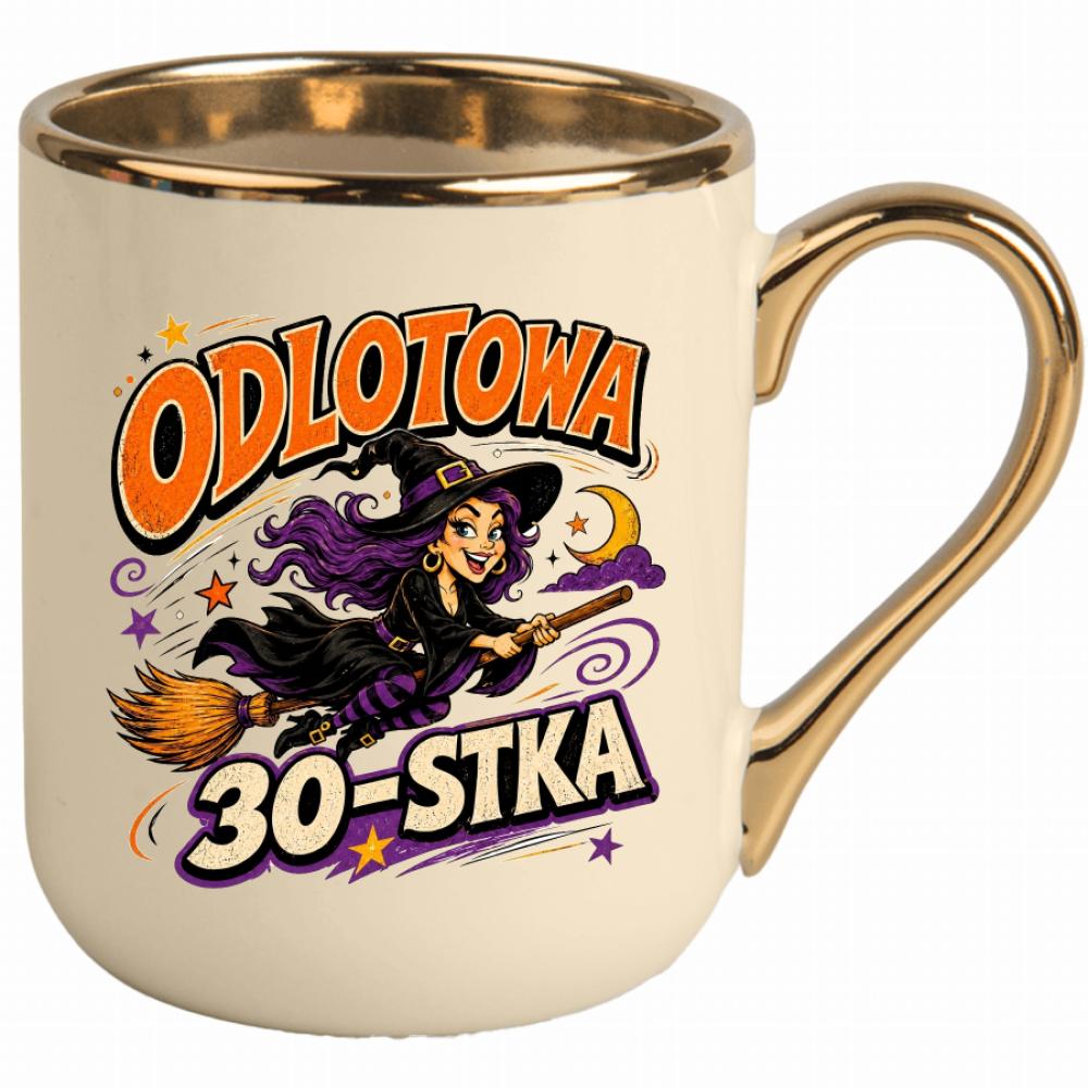 Odlotowa 30-stka kubek elegant kremowy kolor kremowy