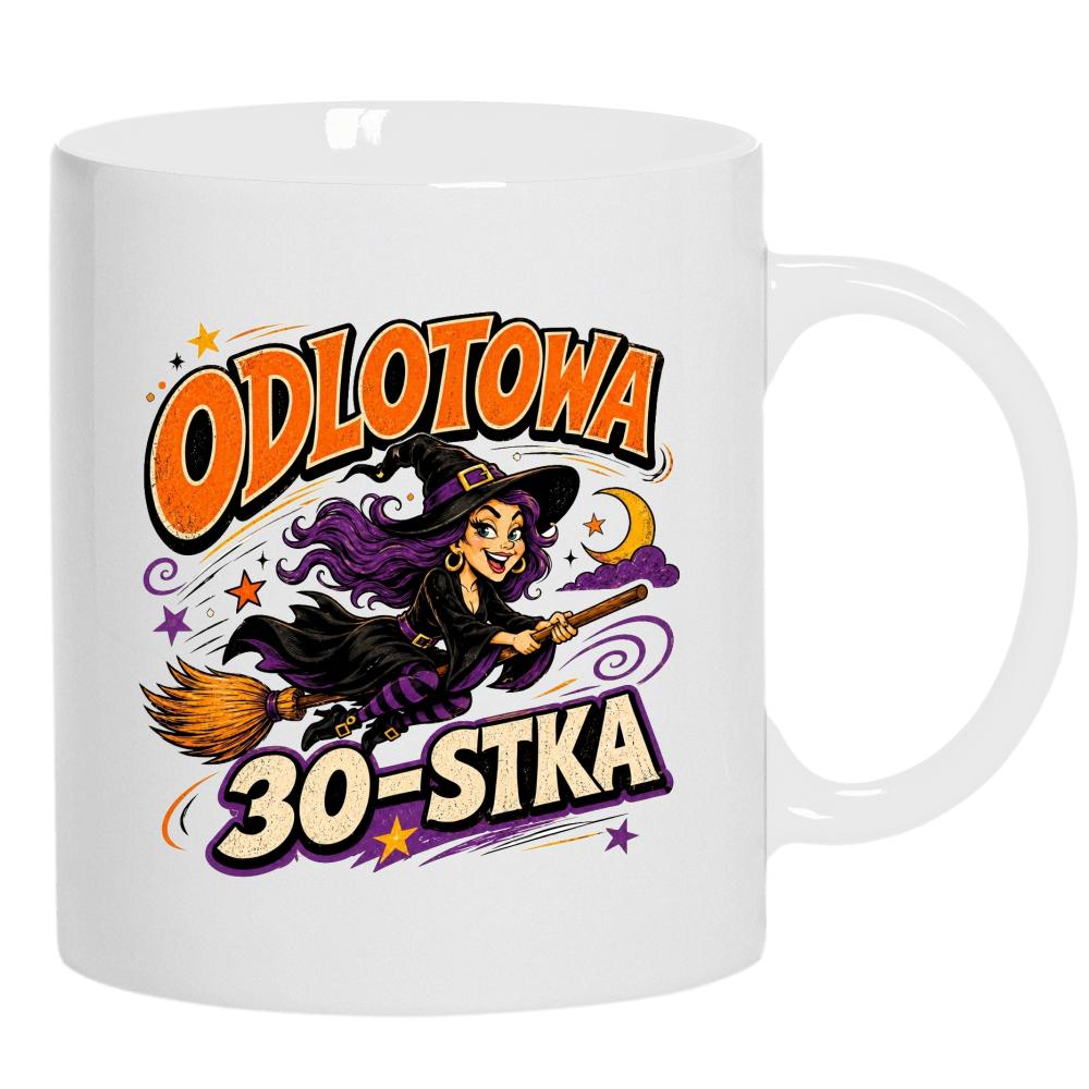 Odlotowa 30-stka kubek ucho kolor kolor biały