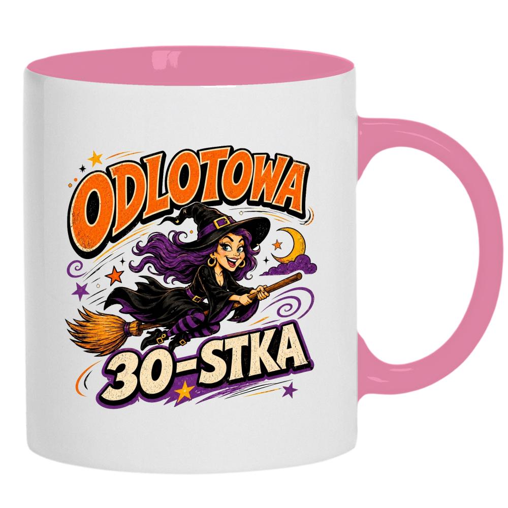 Odlotowa 30-stka kubek ucho kolor kolor różowy
