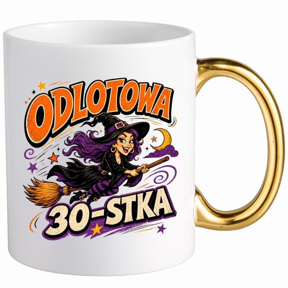 Odlotowa 30-stka kubek ucho złote kolor złoty