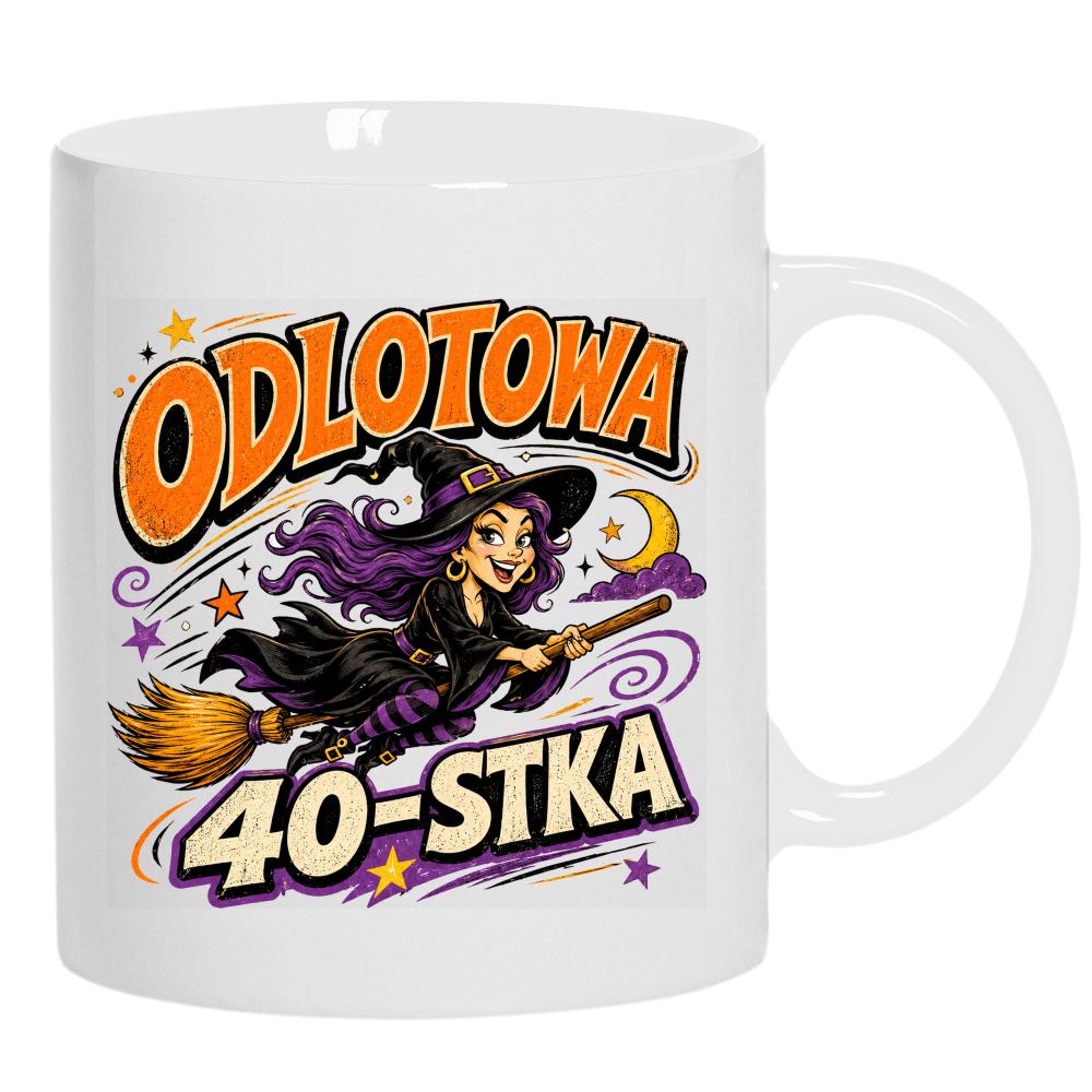 Odlotowa 40-stka kubek ucho kolor kolor biały