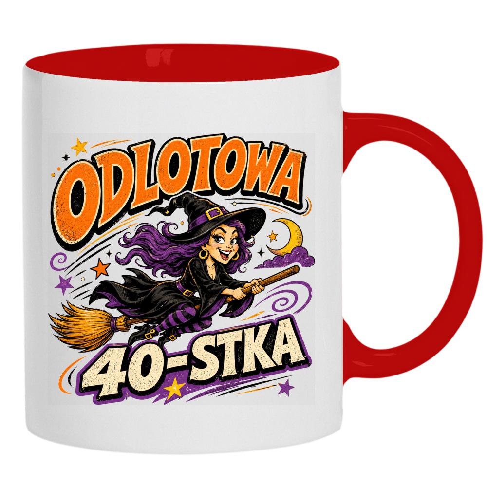 Odlotowa 40-stka kubek ucho kolor kolor koszulka różowa