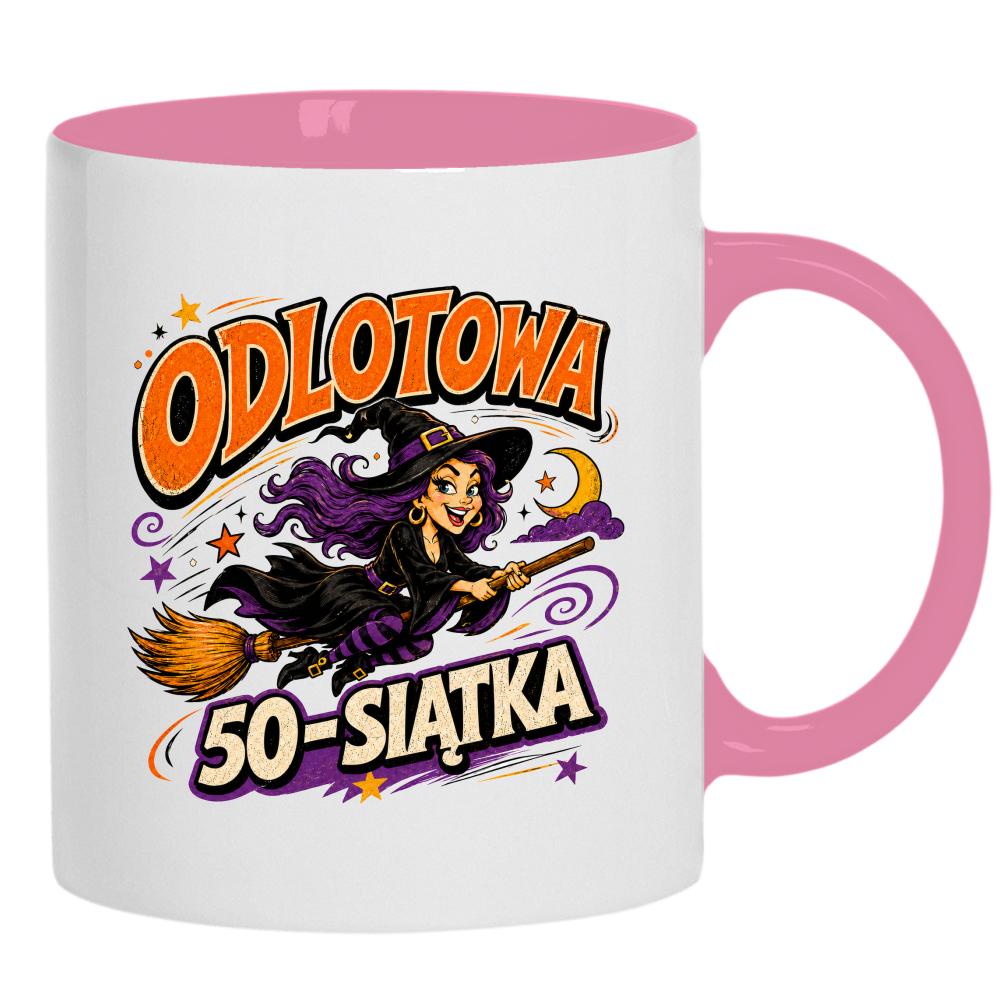 Odlotowa 50-stka kubek ucho kolor kolor różowy