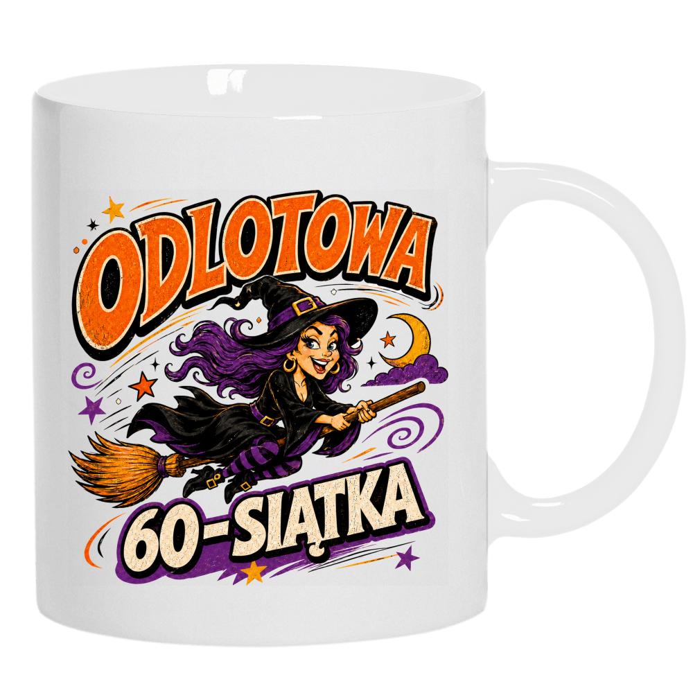 Odlotowa 60-siątka kubek ucho kolor kolor biały