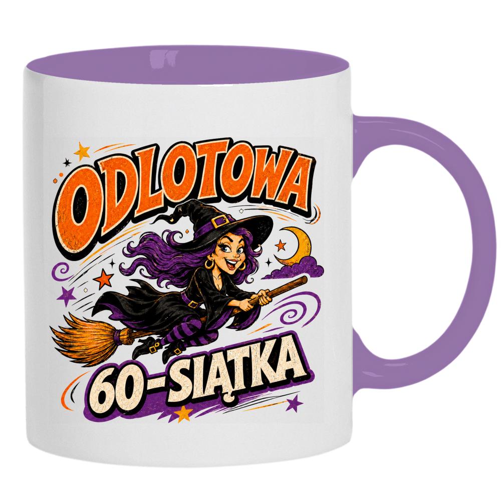 Odlotowa 60-siątka kubek ucho kolor kolor jasnofioletowy