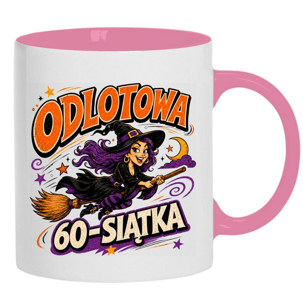 Odlotowa 60-siątka kubek ucho kolor kolor różowy