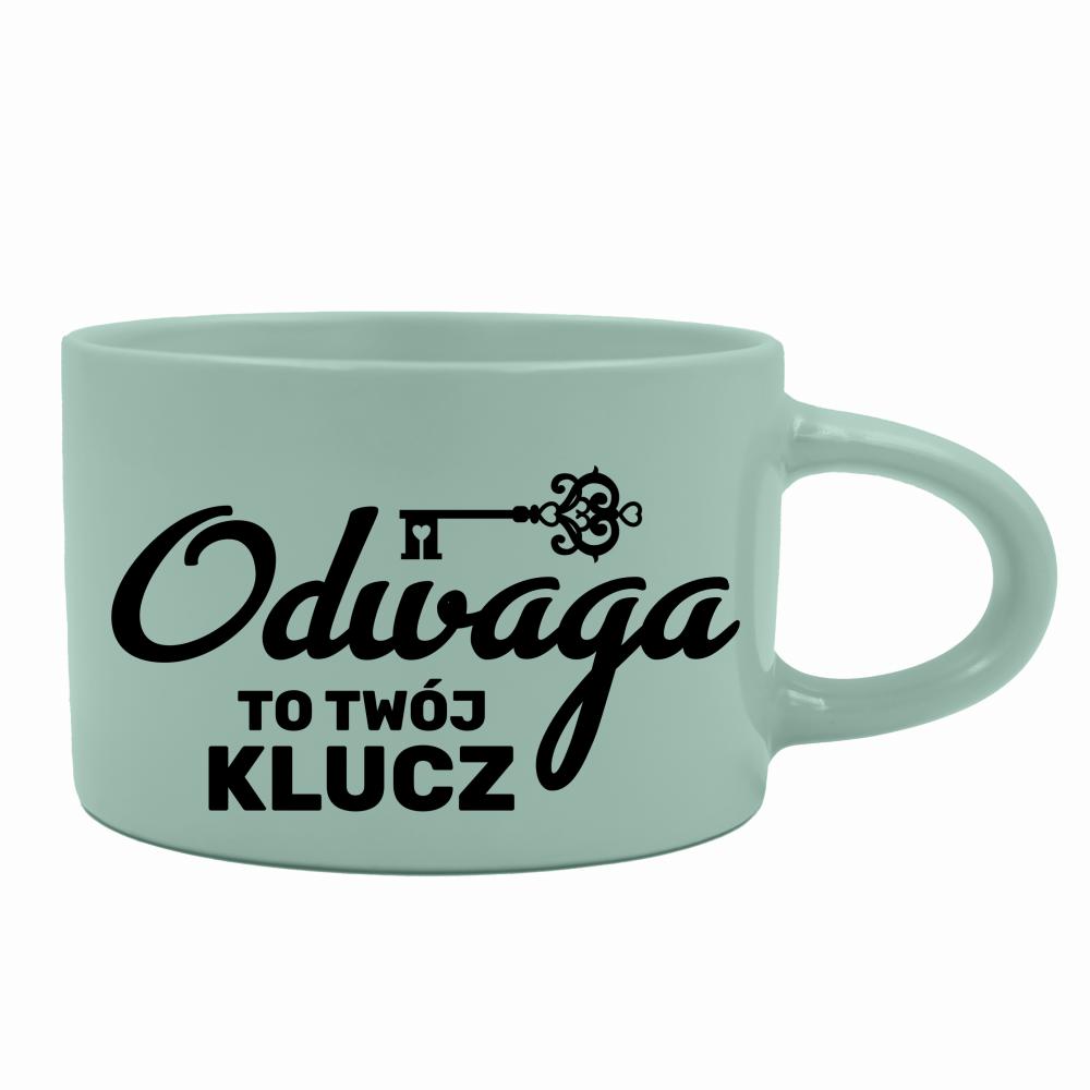 Odwaga to Twój klucz filiżanka sisi kolor miętowa filiżanka