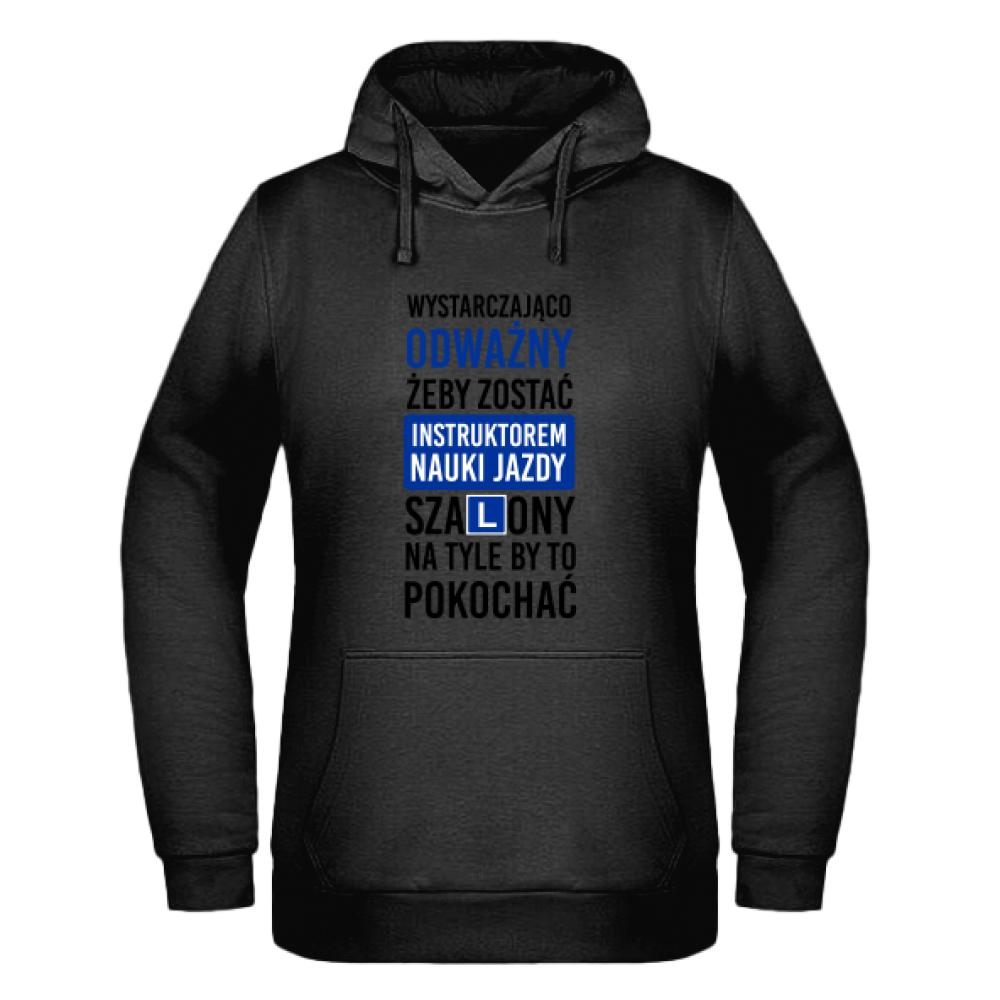 Odważny Instruktor Jazdy bluza damska z kapturem kolor czarnyy