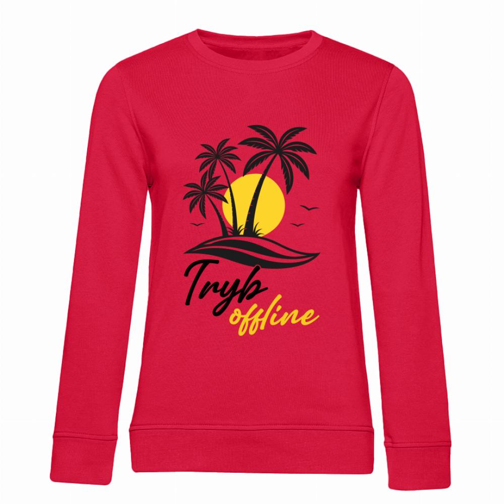 Offline bluza damska bez kaptura kolor czerwony