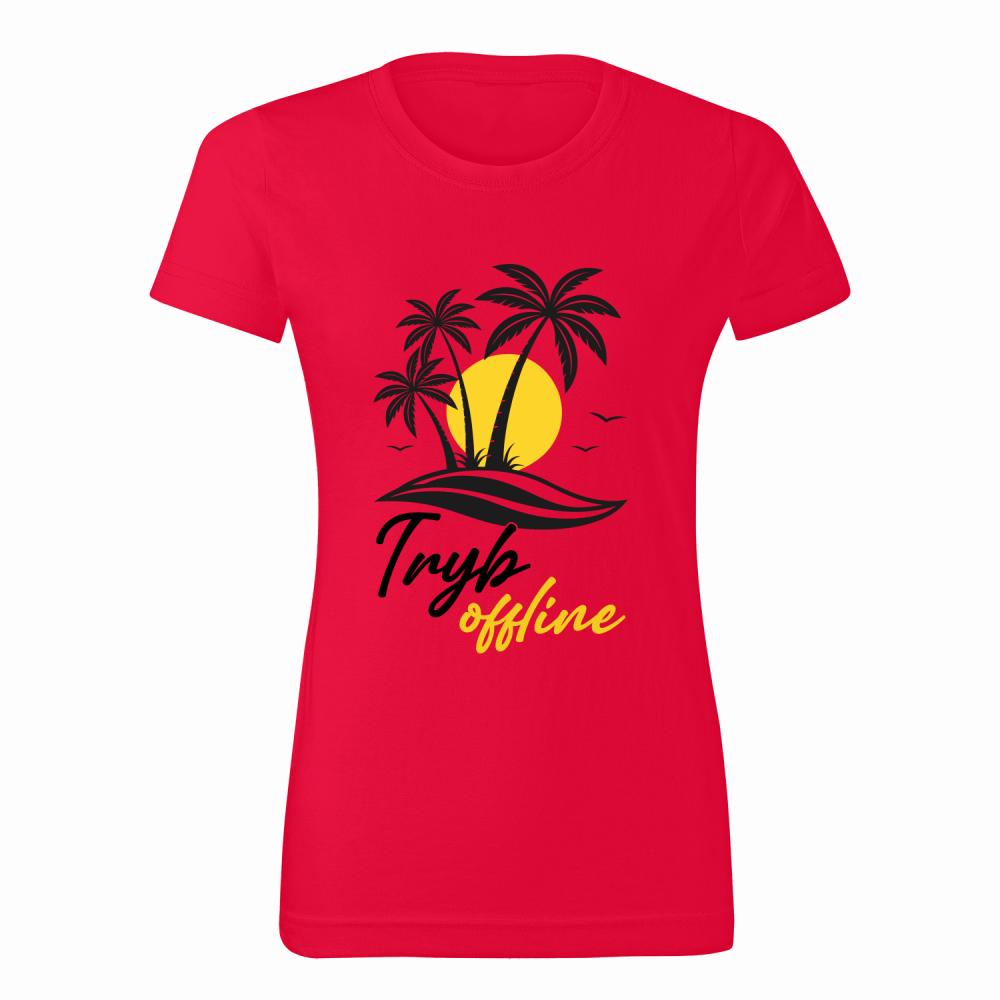 Offline koszulka damska kolor czerwony