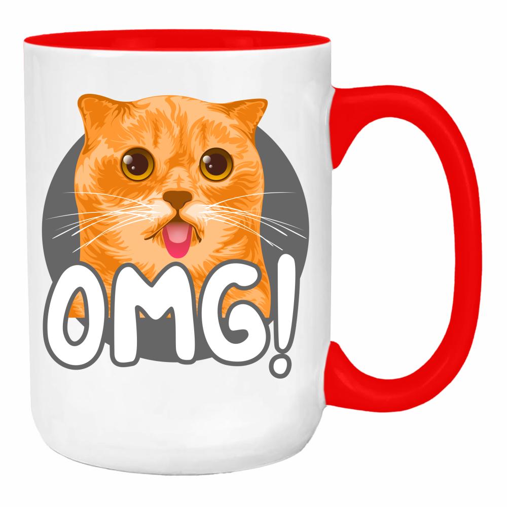 OMG! duży kubek ucho kolor kolor red