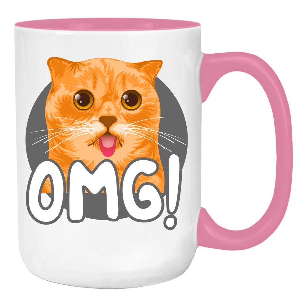 OMG! duży kubek ucho kolor kolor różowy