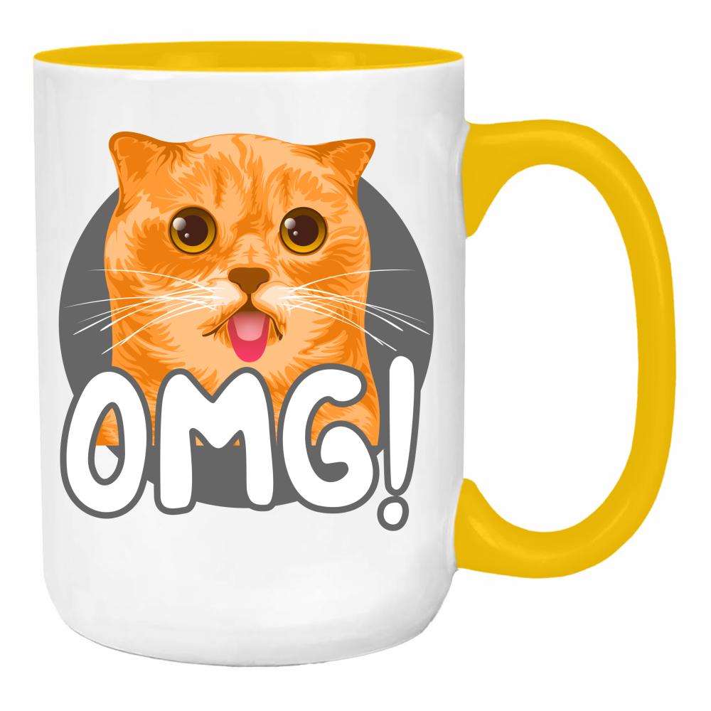 OMG! duży kubek ucho kolor kolor żółty