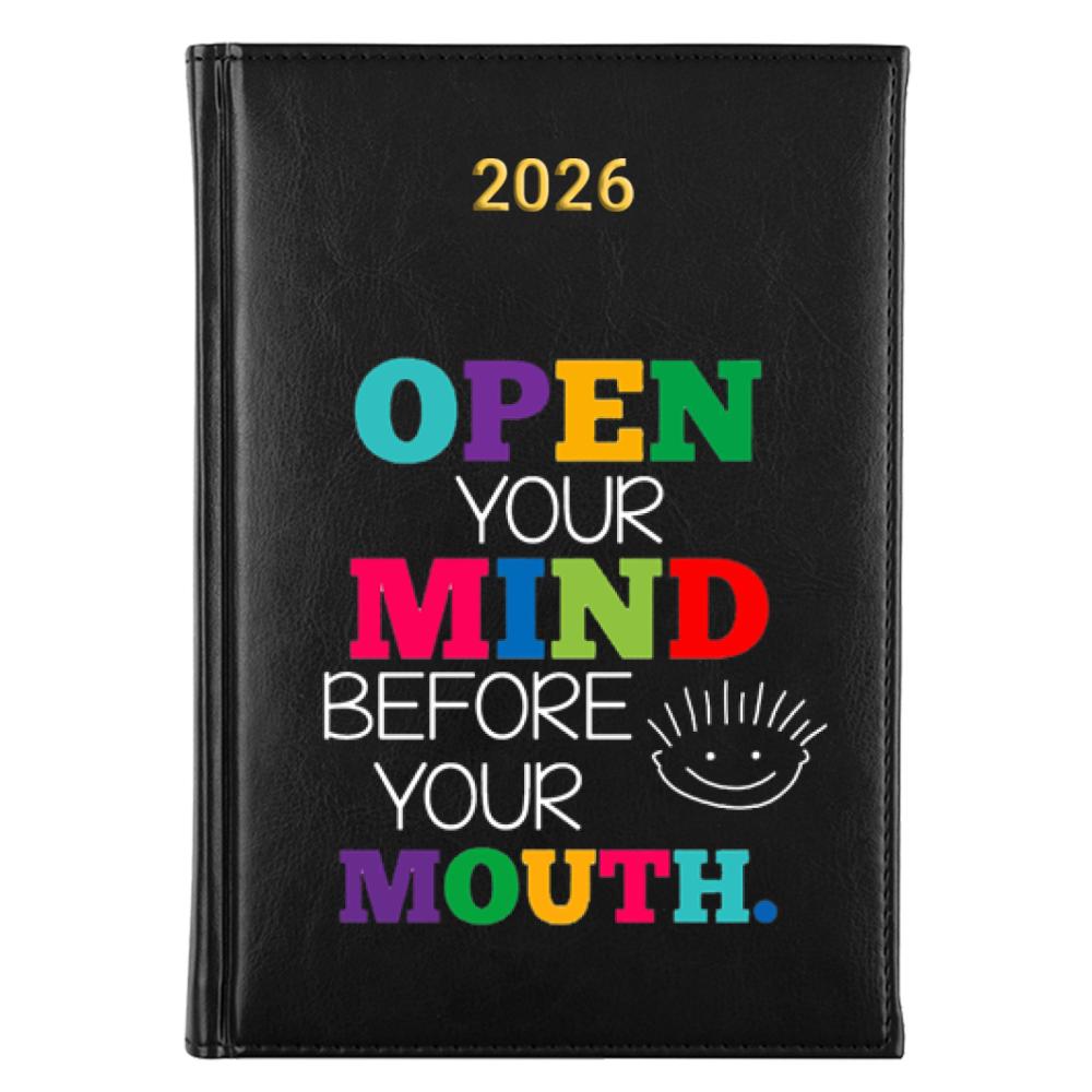 Open your mind before your mouth kalendarz książkowy a5 2026