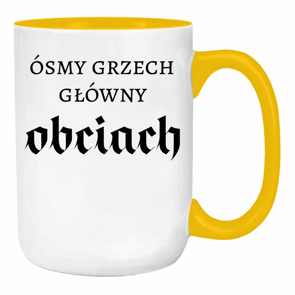 Ósmy grzech główny: obciach duży kubek ucho kolor kolor żółty