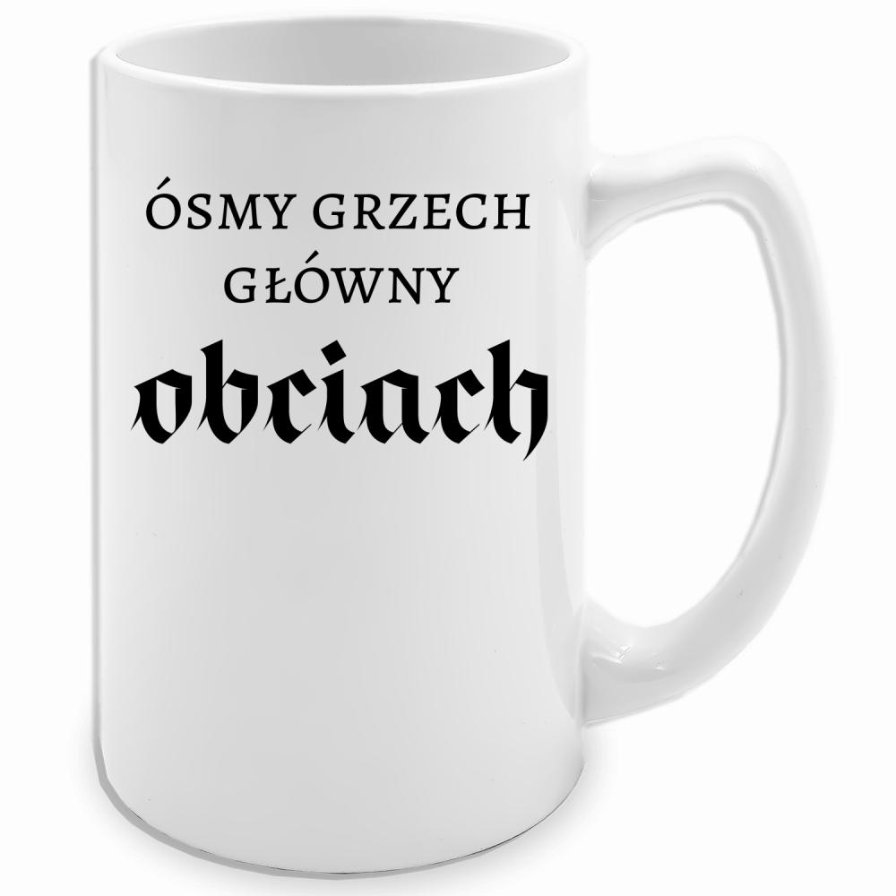Ósmy grzech główny: obciach kubek biały 413 ml kolor red