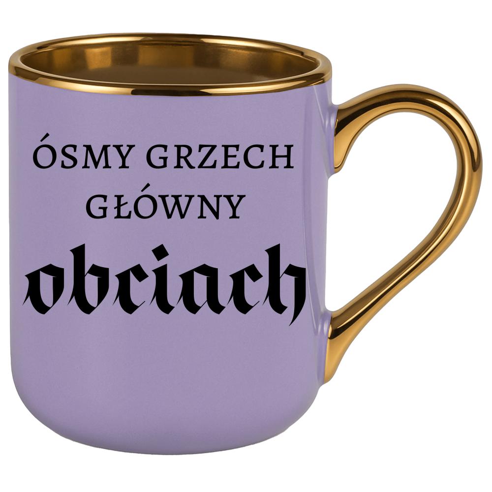 Ósmy grzech główny: obciach kubek elegant fioletowy kolor czarny
