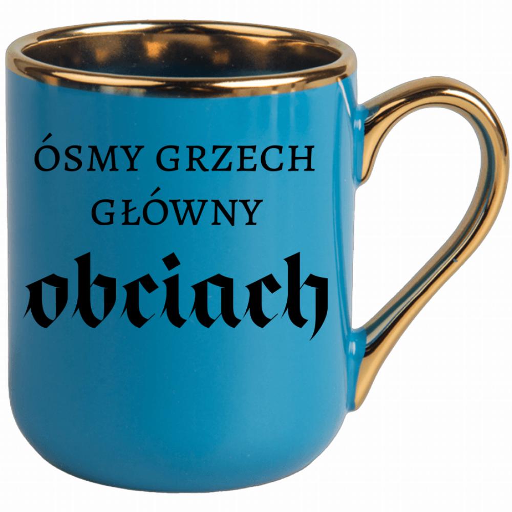 Ósmy grzech główny: obciach kubek elegant niebieski kolor różowy