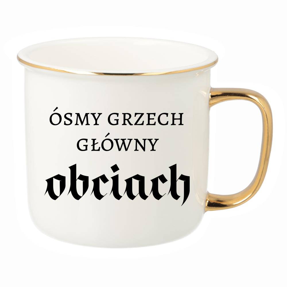 Ósmy grzech główny: obciach kubek porcelanowy retro kolor miętowo zielony