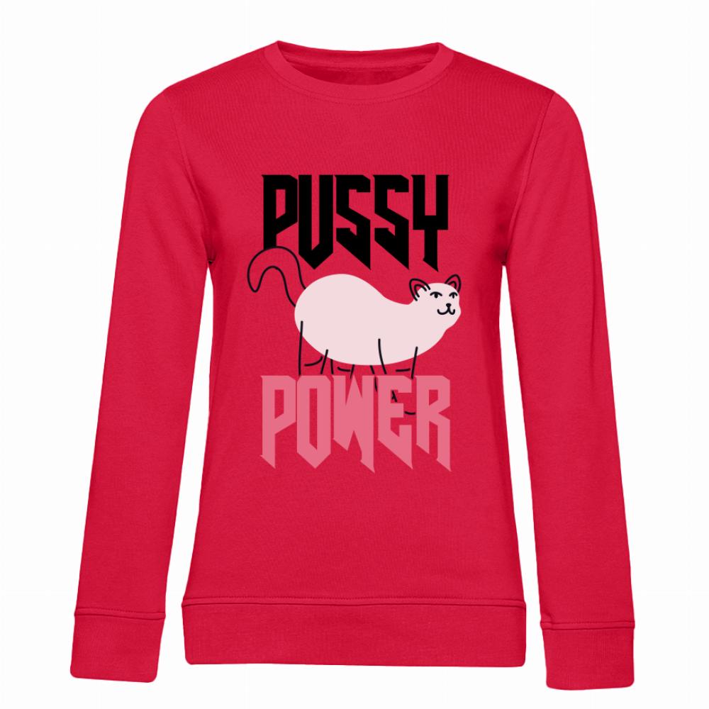 P*SSY POWER bluza damska bez kaptura kolor czerwony