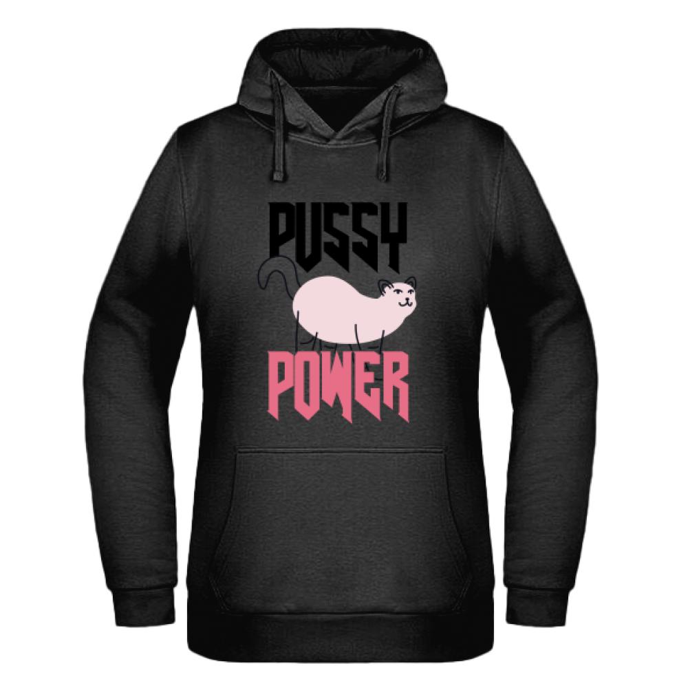 P*SSY POWER bluza damska z kapturem kolor jasnoniebieski