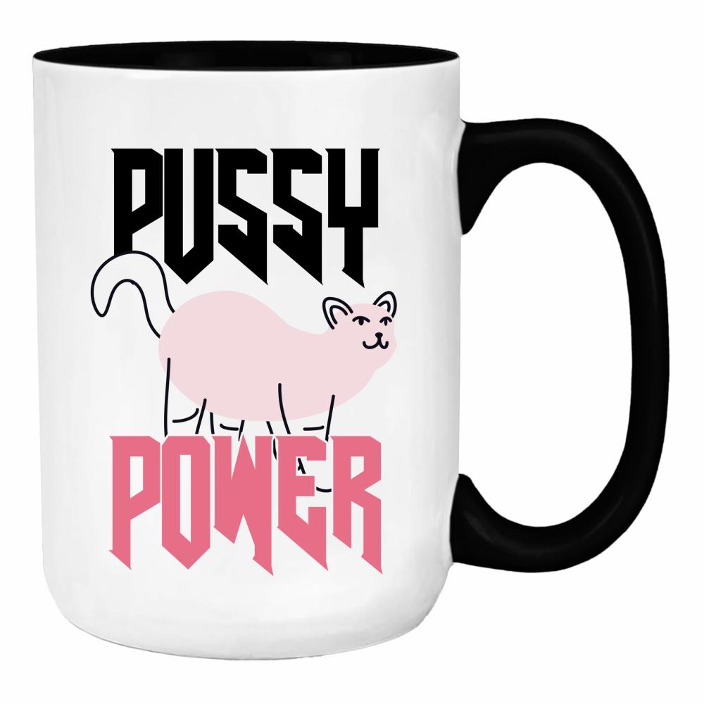 P*SSY POWER duży kubek ucho kolor kolor jasnoniebieski